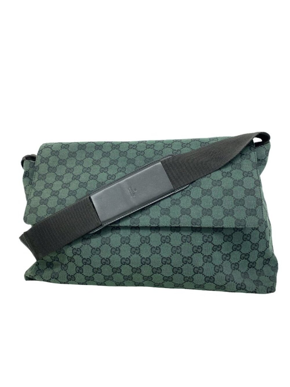 Gucci Shoulder Bag GG Canvas Green Gold